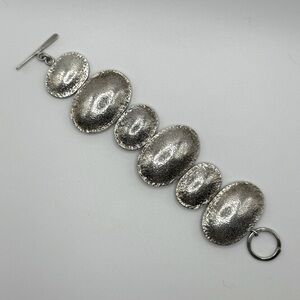 Hammered Medallion Link Bracelet